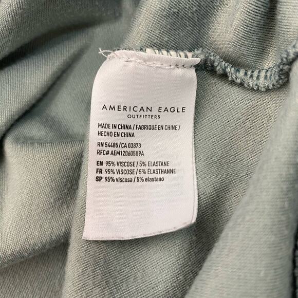 American Eagle Velour Sweatshirt Cozy Ever After Hoodie Teal Green Womens Small - Picture 11 of 13